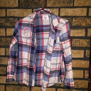 Justice Girls Flannel Button-Up Shirt Size 18